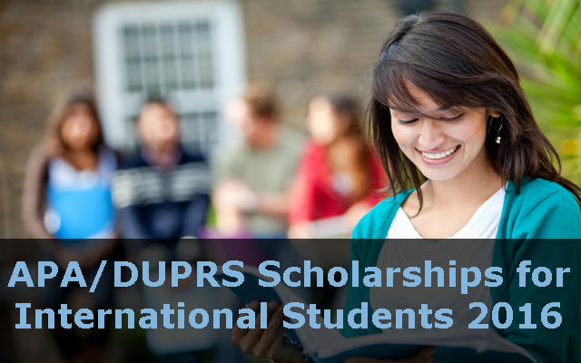 Australian Immigration:  APA/DUPRS Scholarships for Domestic and International Students, 2016