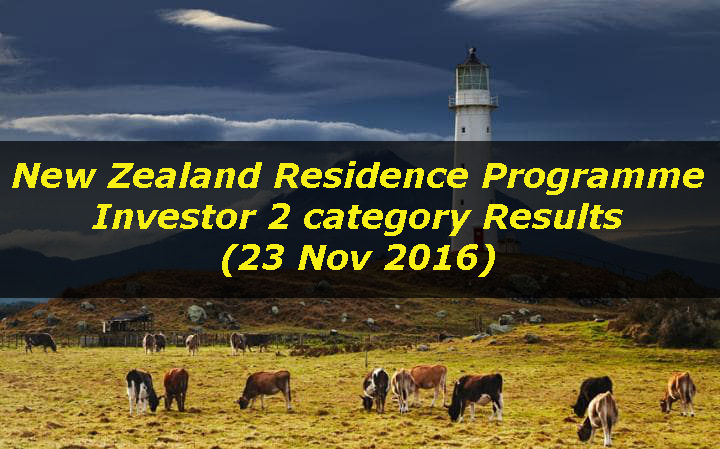 New Zealand Residence Programme – Investor 2 category Results (23 Nov 2016)