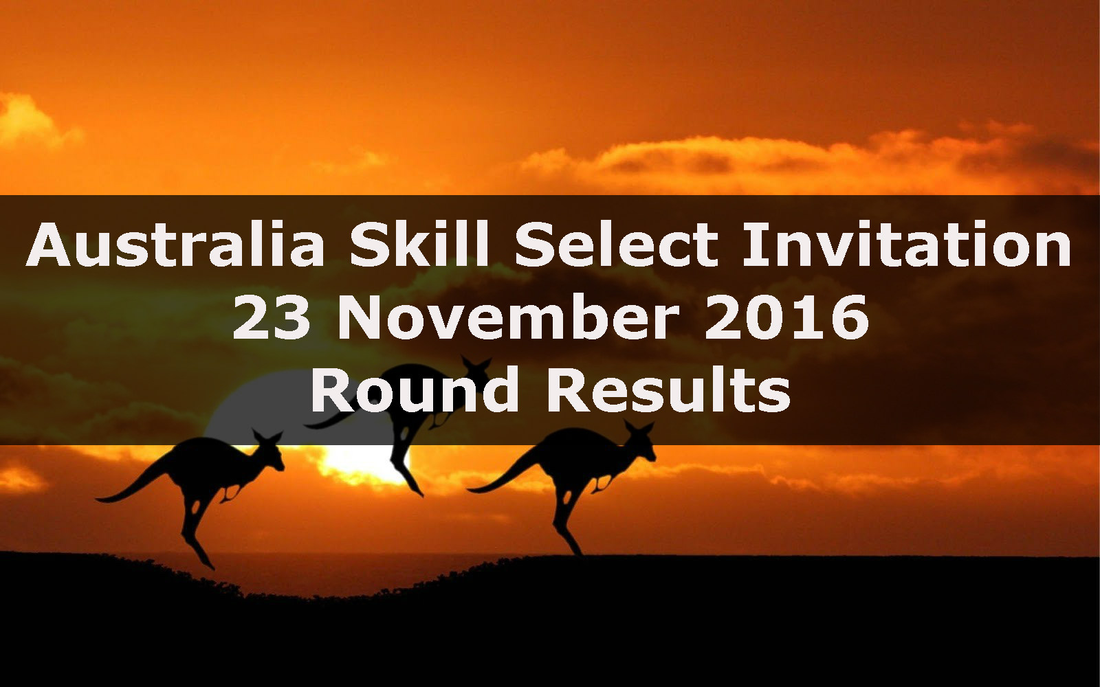 Australia Skill Select Invitation: 23 November 2016 Round Results