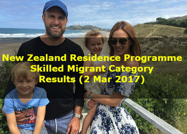 New Zealand Residence Programme – Skilled Migrant Category Results (2 Mar 2017)