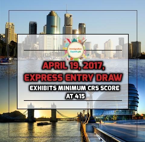 April 19, 2017, Express Entry Draw Exhibits Minimum CRS Score at 415