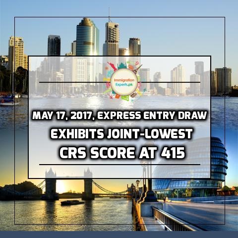 May 17, 2017, Express Entry Draw Exhibits Joint-Lowest CRS Score at 415