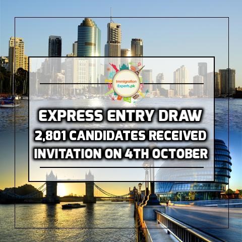 Express Entry Draw – 2,801 Candidates Received Invitation On 4th October