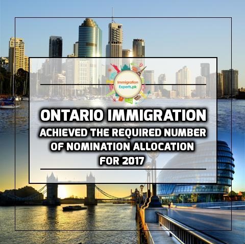 Ontario has achieved the Required Number of Nomination Allocation for 2017