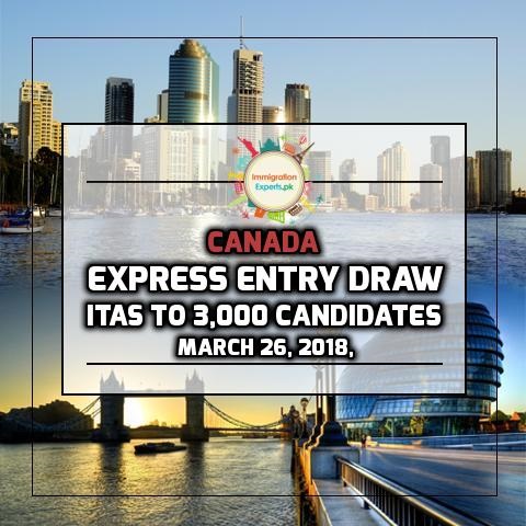 Canada Sends ITAs to 3,000 Candidates Through its March 26, 2018, Express Entry Draw