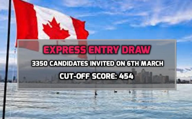 Canadian Government held another Express Entry draw;  Cut-off score drops to 454: