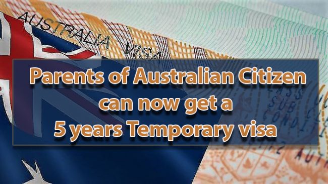 Australia commences 5 year temporary visa for parents