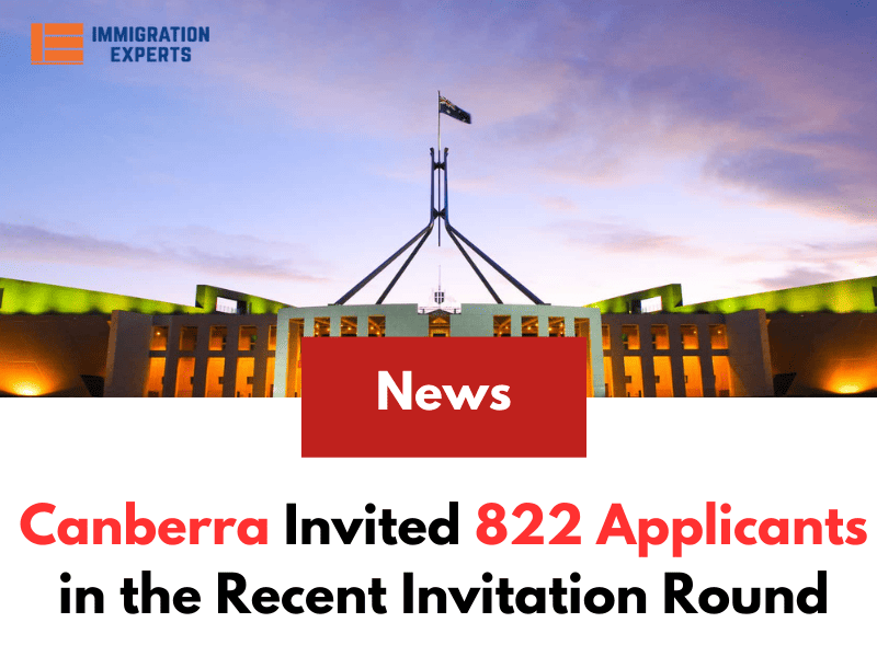 Australia: Canberra Invited 822 Applicants in the Recent Invitation Round on July 14, 2023