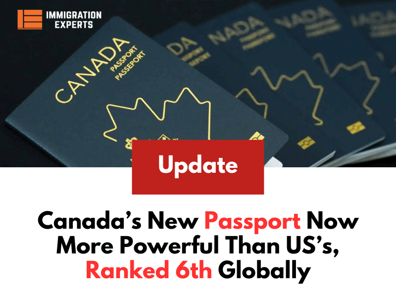 Canada’s New Passport Now More Powerful Than US’s, Ranked 6th Globally