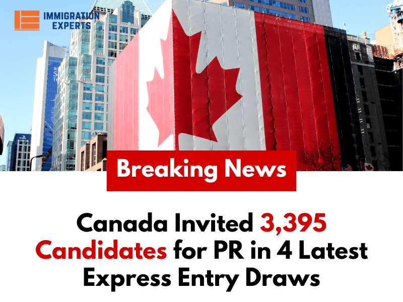Canada Invited 3,395 Candidates for PR in 4 Latest Express Entry Draws