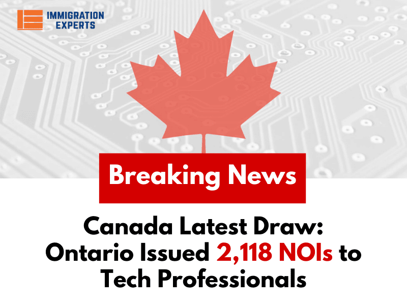 Canada Latest Draw: Ontario Issued 2,118 NOIs to Tech Professionals