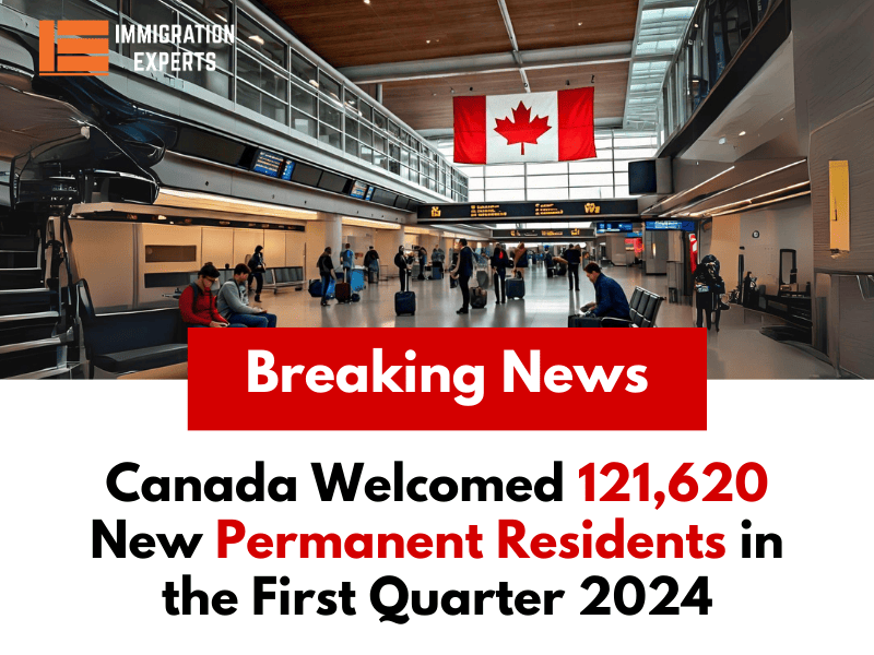 Canada Welcomed 121,620 New Permanent Residents in the First Quarter 2024