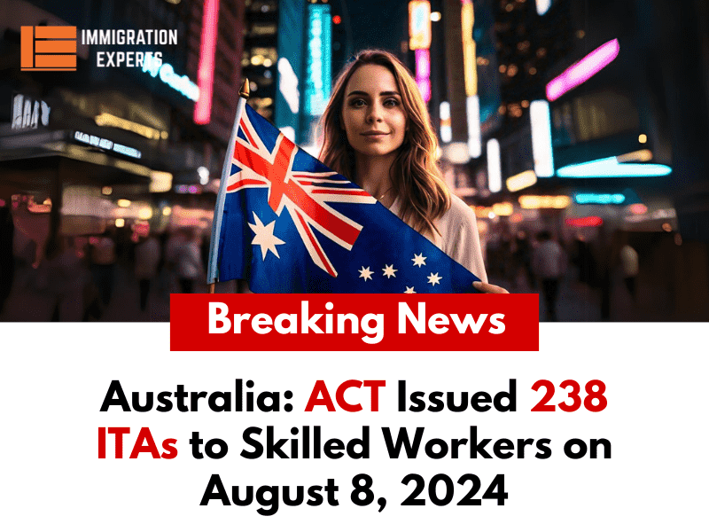 Australia: ACT Issued 238 ITAs to Skilled Workers on August 8, 2024